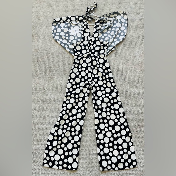 NWT - Zara Studio Limited Edition Black and White Polka Dot Jumpsuit - Picture 8 of 11
